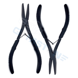 Professional GEMSTONE ENTERPRISES Hair Extension Flat <b>Nose</b> Plier Black Stainless Steel Durable Reusable Custom Logo Salon Use - Product Image 5
