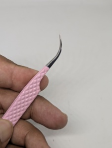 Pinzas para Extensión de Pestañas Rectas de 12 cm con Recubrimiento en Polvo Rosa Bebé, con Agarre de Diamante y Punta Ultrafina, Marca Privada, en Oferta - Product Image 3