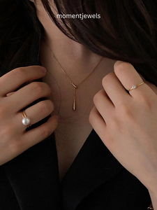 <b>Silver</b> Water Drop <b>Choker</b> Necklace Minimalist Lariat Pendant Chain for Women Party Jewelry - Product Image 4
