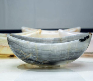 Handmade Polished Resin Bowl Modern Eco-Friendly Handicraft Yellow <b>Marbled</b> Design Food Serving - Product Image 3