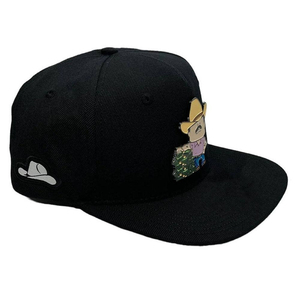 หมวกแก๊ปสีดำ 6 แผง แบบ Snapback ปักลายคาวบอย ดีไซน์ unisex สวมใส่สบาย ปรับขนาดได้ ผลิตจากผ้าโพลีเอสเตอร์ทวิล 100% สีพื้น - Product Image 3