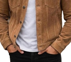 <b>Mens</b> <b>Suede</b> Leather <b>Jacket</b> Contemporary Casual Outerwear Smooth Feel OEM Custom Supplier Sample Service Available Premium Style - Product Image 4