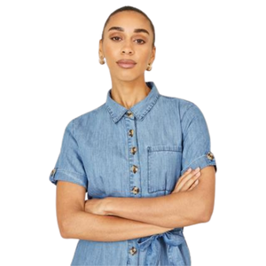 Mono vaquero casual para mujer con cinturón y pierna ancha, servicio mayorista OEM ODM de fábrica - Product Image 5