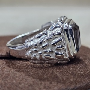 Anillo de Plata de Ley 925 con forma de rectángulo de diseñador clásico, piedra preciosa de turmalina negra de excelente calidad, regalo de fiesta hecho a mano único - Product Image 4