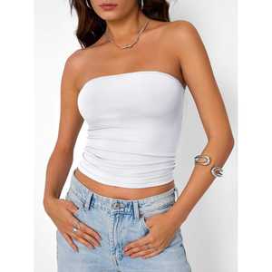 Nuevo Top Corto Tipo Bandeau para Mujer, Ligero, de Secado Rápido, Transpirable, Sin Tirantes, Acolchado, para Gimnasio - Product Image 3