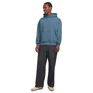 Sweat-shirt à capuche uni pour homme, 100% coton molletonné, coupe classique, respirant, séchage rapide, écologique, pull décontracté d'hiver - Product Image 3
