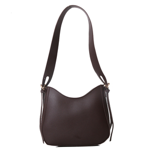 Sac bandoulière en cuir, forme minimaliste, mode, usage quotidien, couleur marron foncé, sac banane - Product Image 1