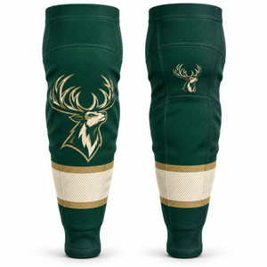 Striped Ice Hockey Socks 100 % Polyester Contrast Bands ODM Open Foot Design Elastic Cuffs Practice Wear Player <b>Kit</b> Size Options - Product Image 3