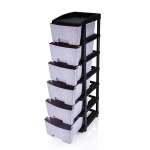Armario de Almacenamiento Modular de Plástico Moderno de 6 Niveles, Plegable, Expandible y Apilable, Organizador de Ropa para Cocina y Baño - Product Image 2
