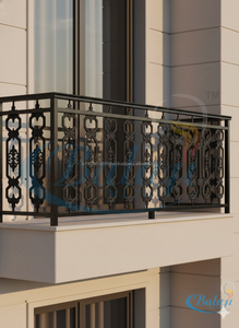 Barandilla de Acero Inoxidable de Diseño Mediterráneo, Resistente al Óxido, Montada en el Suelo, Pasamanos Decorativo para Terraza, Porche, Gimnasio, Exterior - Product Image 3