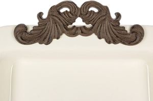 Bandeja Rectangular de Cerámica Color Crema con Asas de Metal Negro de 20x10 Pulgadas, Ornate Exports para Decoración del Hogar y Eventos - Product Image 3