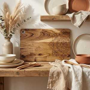 Planche à découper carrée en bois d'acacia classique, vente chaude, fabricant en gros d'articles de cuisine, planche à découper pour fromage, exportateur en gros - Product Image 2