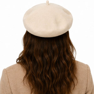 Merino Wool <b>Beret</b> Hat Soft Felt French Style Winter Fashion with Elegant Embroidered Design for Everyday Wear - Product Image 3