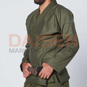 Kimono de BJJ vert olive pour homme, 100% coton, coupe classique, vêtements d'arts martiaux durables, taille adulte - Product Image 4