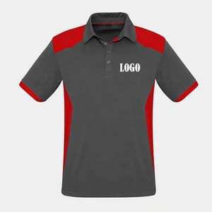 Polo de Manga Corta Gris para Hombre con Ribete Amarillo Neón, Diseño Deportivo de Secado Rápido, Logotipo Estampado en la Parte Delantera - Product Image 3