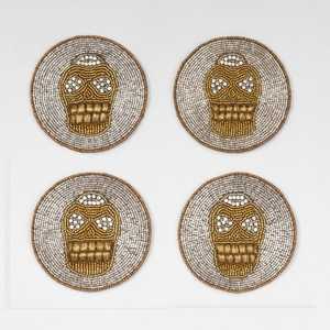 Round Handmade <b>Beaded</b> <b>Coaster</b> Set for Cups Glasses and Beverage Table Protection At Best Price - Product Image 1