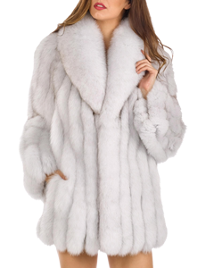 เสื้อแจ็คเก็ตปาร์ก้าขนเฟอร์ฟ็อกซ์เทียมสำหรับผู้หญิง อุ่นสบายสำหรับฤดูหนาว  หรูหรา เป็นมิตรกับสิ่งแวดล้อม ไซส์ใหญ่  ผ่านกระบวนการย้อมสี - Product Image 5