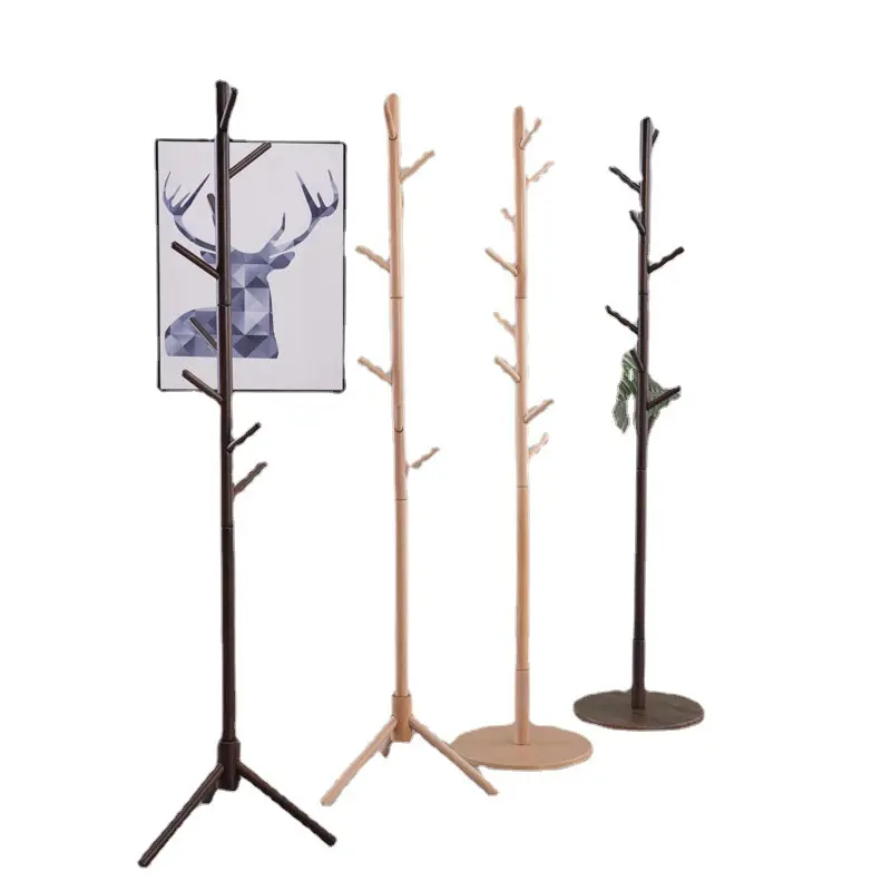 Wholesale Living Room Furniture Modern Clothes Tree Shaped Wooden Stand Coat Hanger Rack