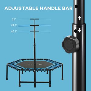 Quiet Blue 45\" Adults <b>Rebounder</b> Trampoline with LED Lights and Adjustable Handle - Product Image 4