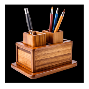 Support de bureau en bois pour stylos et accessoires de marquage – Porte-stylos en bois durable – Meilleur prix - Product Image 1