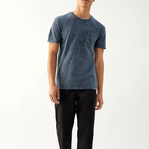 Nouveau style 2026 – T-shirt homme 100 % coton à col rond, délavé à l'acide, personnalisable avec votre logo et couleur - Product Image 4