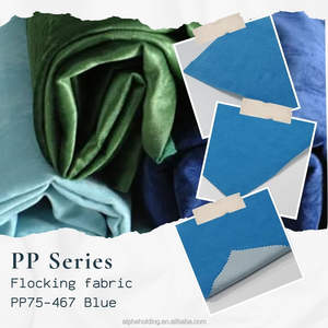 Tissu flocqué Pigpell en rayonne à dos tissé, 54" 70Y, pour emballage de bijoux PP75-467 Bleu - Product Image 2