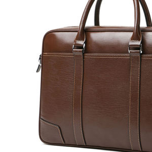 Sac pour ordinateur portable en cuir pleine fleur de qualité supérieure, léger et simple pour homme, personnalisable - Product Image 2