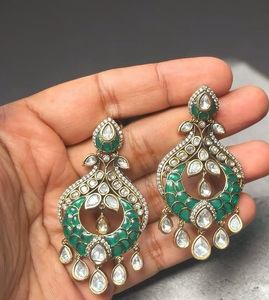 Stunning High Quality Luxury Gold Plated Stones Look <b>Earrings</b> For Women Girls Gift Wedding Engagement Party Wear Collections - Product Image 2