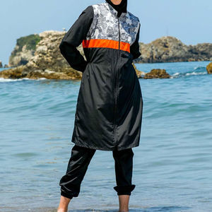 Traje de Baño Islámico Modesto, Talla Grande, Manga Larga, UPF50+, Ecológico, de Secado Rápido, Spandex/Poliéster, Burkini para Mujer - Product Image 3