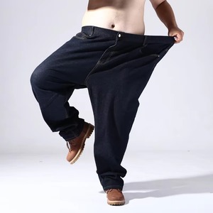 High Waist Extra Large Oversize <b>Mens</b> Elastic <b>Stretch</b> Denim Trousers Eco-Friendly Breathable Casual Black Jeans 2021 - Product Image 3