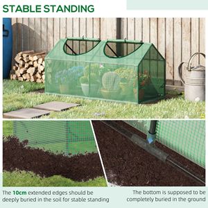 Mini serre portable 4 x 2 x 2 avec couverture en PE et fenêtres à fermeture éclair pour utilisation en intérieur/extérieur, petite serre de jardin - Product Image 3