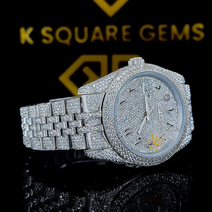 Reloj de Lujo de Buena Calidad con Movimiento Automático de Cuarzo, Resistente al Agua, VVS, Unisex, Acero Inoxidable, Cristal de Zafiro, 41MM, Correa de Moissanita - Product Image 1