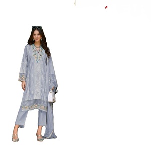 Collection d'été Pure Cambric Print Brodé Salwar Suit Indian & Pakistanais Wedding and Party Wear - Product Image 1