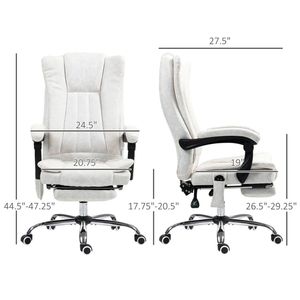 Sedia da Ufficio Bianca con Funzione Massaggio per Studio - Product Image 6