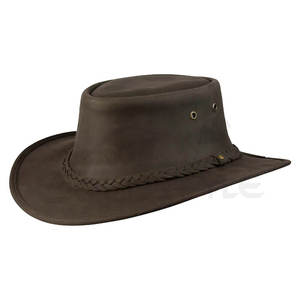 Wholesale Cowboy <b>Hats</b> Premium Leather <b>Western</b> Headwear Outdoor Travel Casual Fashion OEM Bulk Leather <b>Hats</b> - Product Image 2