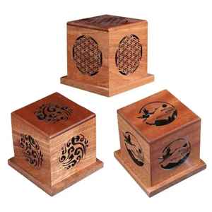 Quemador de Incienso Artesanal de Madera Natural, Ecológico, Hecho a Mano, con Bolsa de Transporte, Portátil, para Aromaterapia, para el Hogar - Product Image 2