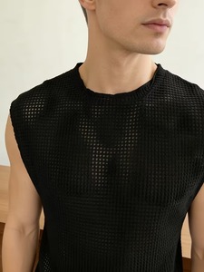 Prêt à expédier – Gilet d'entraînement pour homme en polyester, uni, délavé, écologique, séchage rapide, pour équipe sportive - Product Image 4
