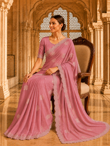 Sari de Terciopelo y Satén para Mujer, Diseño Indio Personalizado de Vexotrend, Hermoso Diseño Patola, Estilo Tradicional para Bodas y Fiestas - Product Image 3