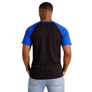 T-shirt Raglan en Chenille Bleu et Noir Phi Beta Sigma pour Hommes – Tissu Premium, Coupe Confortable, Vêtement de Fraternité Grecque, Tenue Décontractée - Product Image 2