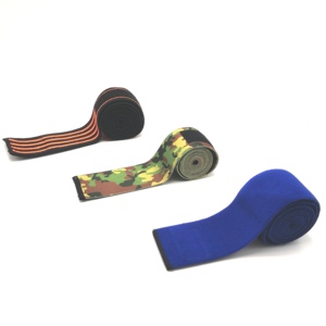 Bandes de compression pour genoux robustes et flexibles en nylon 40 % élasthanne, antibactériennes, respirantes, légères, avec fermeture auto-agrippante - Product Image 1