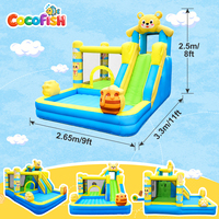 Château gonflable COCOFISH, château gonflable avec souffleur pour enfants de 3 à 12 ans, parc de château gonflable extérieur/intérieur pour jardin