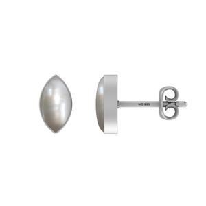 Classic 925 <b>Silver</b> Seawater Pearl Bezel Setting Stud <b>Earrings</b> with Butterfly Lock 3 Pcs for Wedding/Anniversary Engagement - Product Image 3