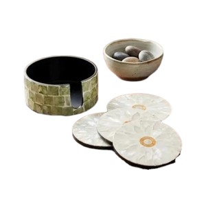 Elegant Shell Inlay <b>Drink</b> <b>Coasters</b> for Home Decor - Product Image 2
