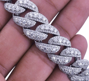 Men's Rhodium Plated Stainless Steel Moissanite AAAA Luxury Rope <b>Chain</b> <b>Iced</b> <b>Out</b> Hip Hop Necklace Everyday Wear - Product Image 4