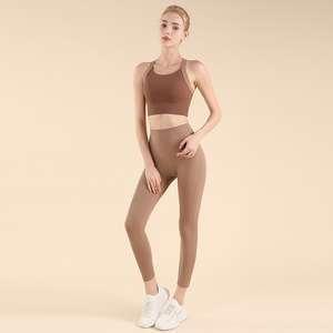 ชุดโยคะออกกำลังกาย 2 ชิ้น สำหรับเด็กผู้หญิง แบบขายส่ง เป็นมิตรกับสิ่งแวดล้อม ยกกระชับสะโพก ลายเรียบ สำหรับผู้ใหญ่ - Product Image 5