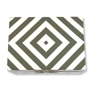 Caja de laca MDF Rectangular duradera hecha a mano, patrón geométrico de Chevron, acento dorado, joyería de almacenamiento decorativa moderna de lujo para el hogar - Product Image 2