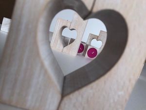 Porte-bougie en forme de cœur en bois pour la Saint-Valentin, décoration de la maison - Product Image 2
