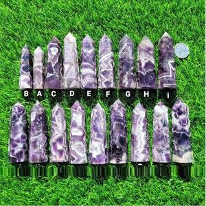 Natural Chevron Amethyst Crystal Tower Hand Polished Purple Healing Gemstone Point Meditation Reiki Chakra Energy - Product Image 5