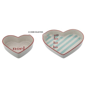 Juego de 2 bandejas navideñas con forma de corazón, acabado plateado, estilo contemporáneo, para sublimación, calidad exclusiva - Product Image 1