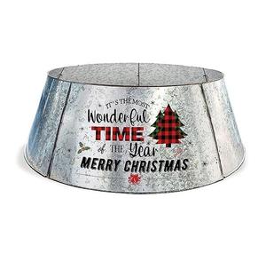 Collar para Árbol de Navidad de Hierro Galvanizado Pintado a Mano de Alta Calidad, Diseño Bold Blossom, Blanco y Negro, Ajustable, Personalizado - Product Image 6